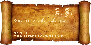 Rechnitz Zétény névjegykártya